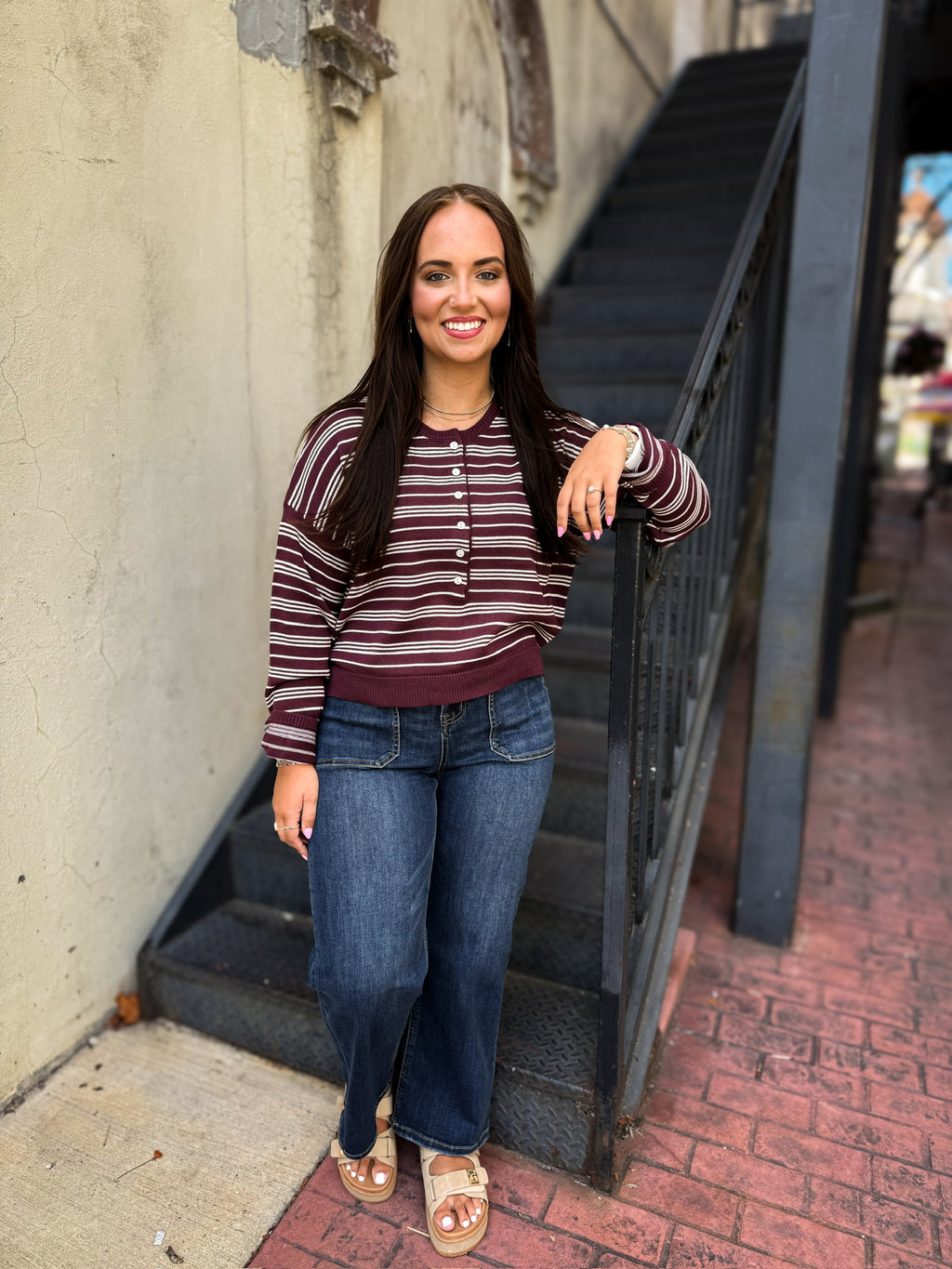 Maroon Stripe Sweater