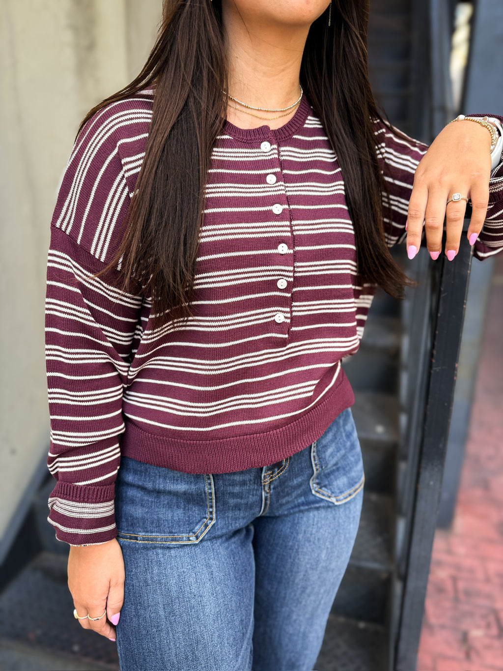 Maroon Stripe Sweater